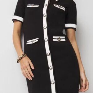 White House Black Market Black and White Mini Dress